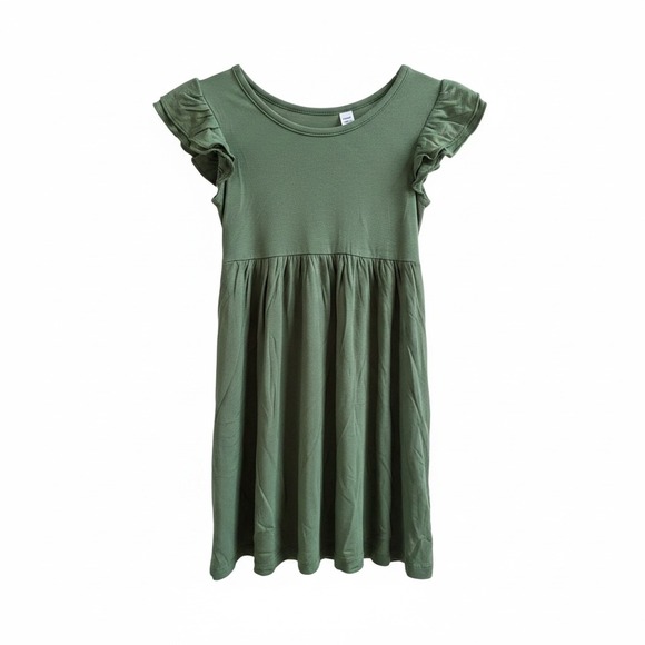 Bubble Baby Other - Bubble Baby Olive Green Bamboo Viscose Flutter Sleeve Dress 18-24M
